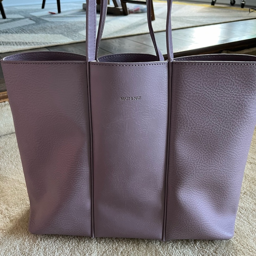 MATT & NAT Vegan Purity Tote Bag Purse Purple Lilac with Insert